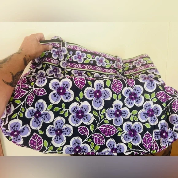 Vera Bradley Purple Floral Large Tote, NWT - Picture 4 of 7